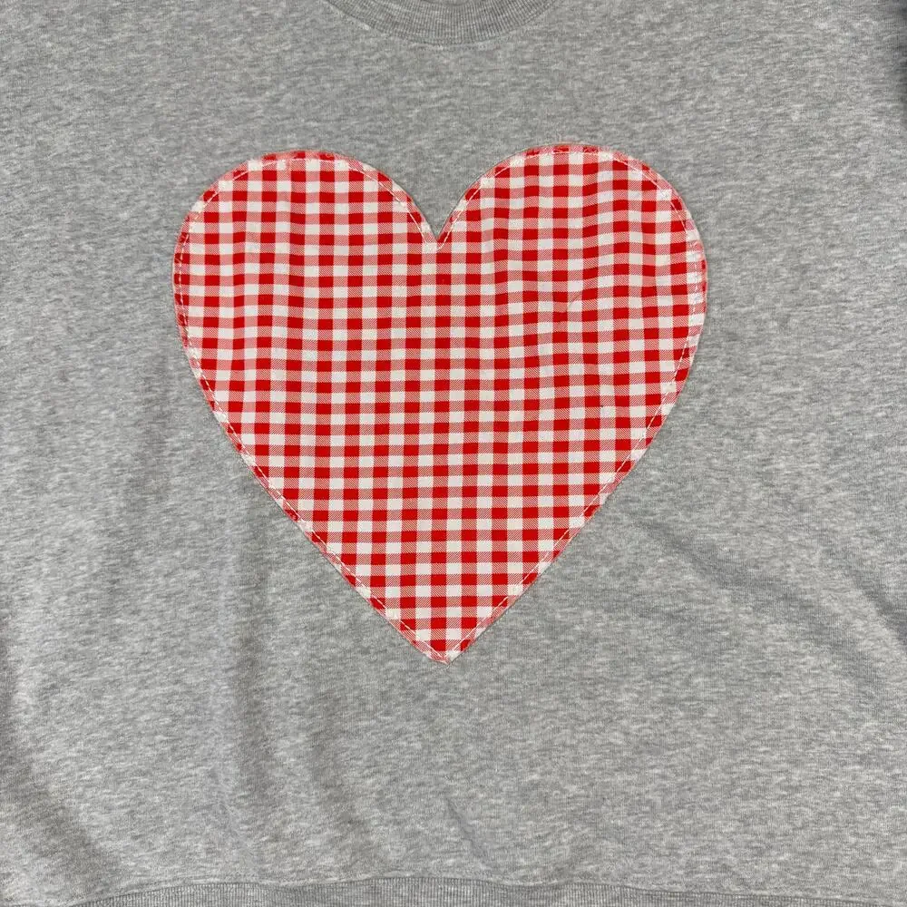 Grayson Threads Womens Gingham Heart Sweater Grey Pullover XL Valentine Holiday - Picture 3 of 11